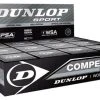Dunlop Competition Single Yellow Dot Squash Balls 12 Pack