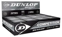 Dunlop Competition Single Yellow Dot Squash Balls 12 Pack