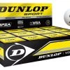 Dunlop Pro Double Yellow Dot WHITE Squash Balls 12 Pack