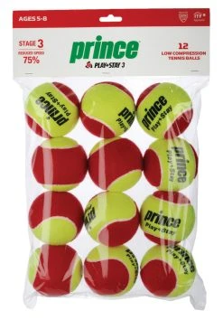 Prince Play + Stay Stage 3 Junior Tennis Balls Dozen