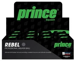 Prince Rebel Blue Dot Squash Balls 12 Pack